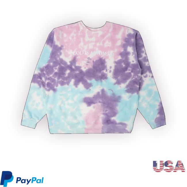 Ariana Grande Apparel Clothing Merch Store Tie-Dye Ariana Grande God Is A Woman Pullover Hoodie Tie Dye Ariana Grande Shop T-Shirt