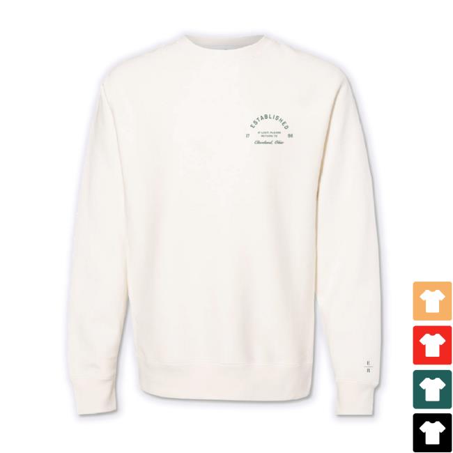 Original Emily Roggenburk Merch Store Return To Cleveland Puff New Shirt - Ivory/Forest Green Emilyroggenburk Shop