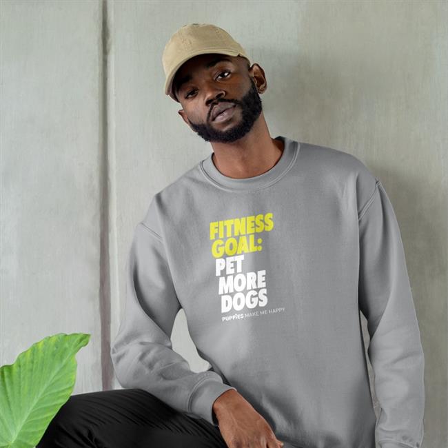 Johnny Conch Wearing Fitness Goal Pet More Dogs Puppies Make Me Happy Shirts