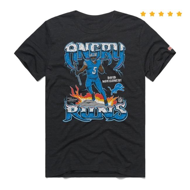 Homage Store Angry Runs 2024 Lions David Montgomery Long Sleeve Shirt