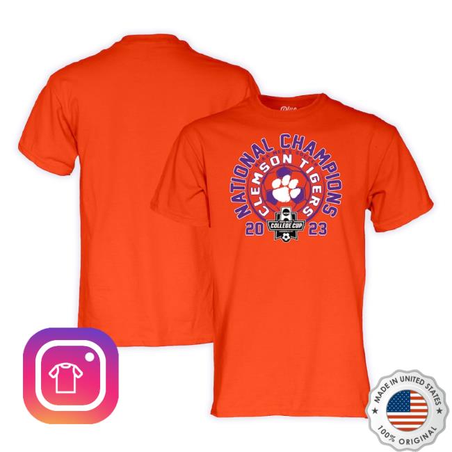 Original Unisex Blue 84 Orange Clemson Tigers 2023 Ncaa Men's Soccer National Champions Tee