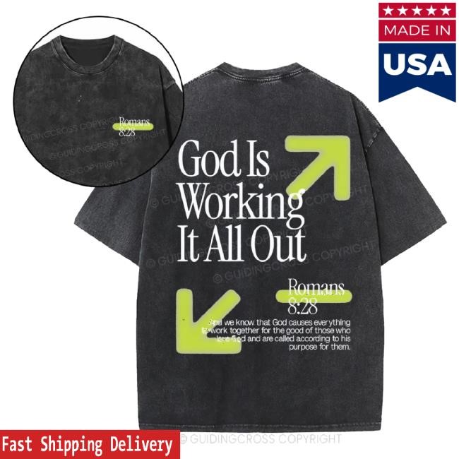 Guiding Cross Merch God Is Working It All Out Christian Washed Sweatshirt