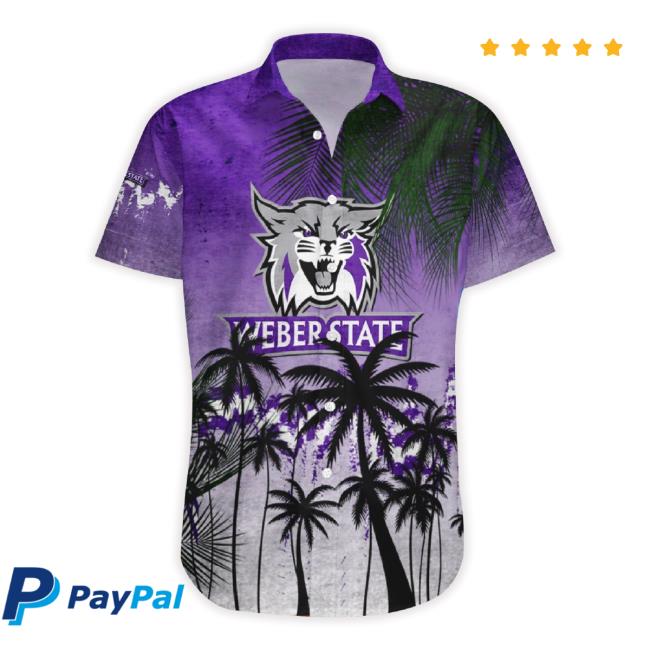 Weber State Wildcats Hawaii TankTop Coconut Tree Tropical Grunge – Ncaa