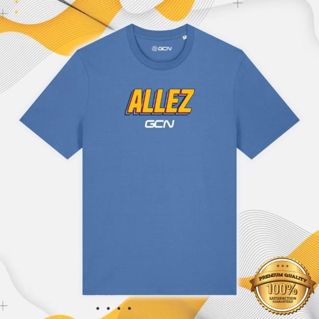 Shirt Gcn Allez Flag Cycling T-Shirt - Blue Crewneck Sweatshirt