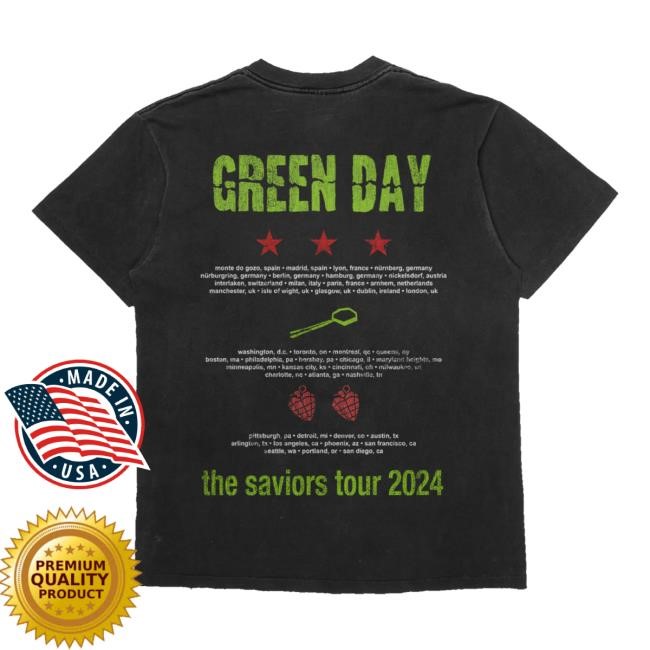 Official Greenday Merch American Idiot Tour 24 Crewneck Sweatshirt