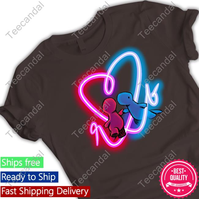 Dinosaur Red And Blue Neon Tee Dinocomics