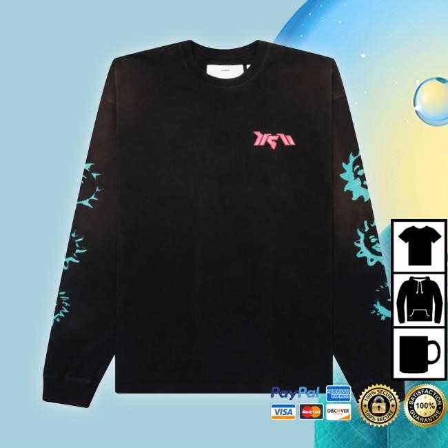 Xiao Long Ls Tee - Bleached Black Crewneck Sweatshirt