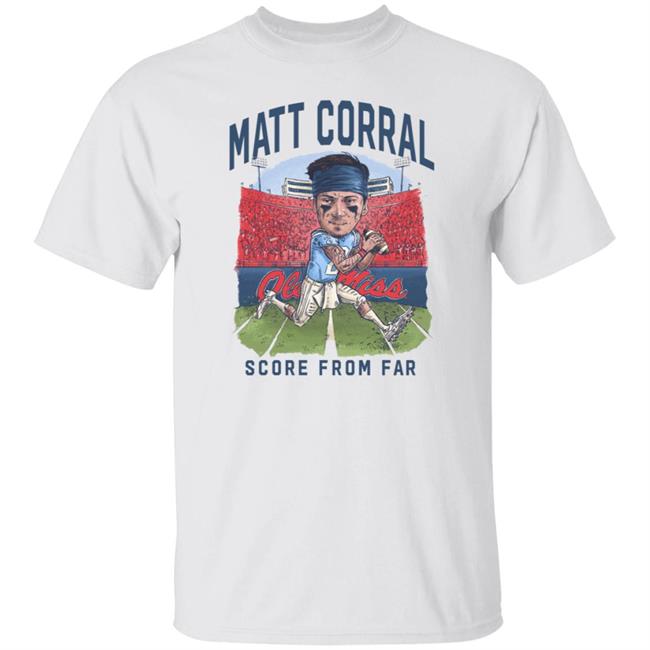 Matt Corral Score From Far Shirt B Unlimited Merch Matt Corral Caricature Shirt