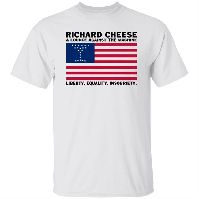 Richard Cheese Liberty Equality Insobriety Martini Flag T-Shirt